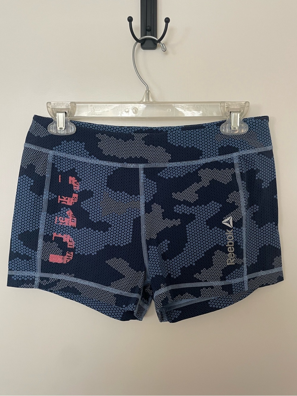 Reebok Blue Camo Play Dry Shorts, Small